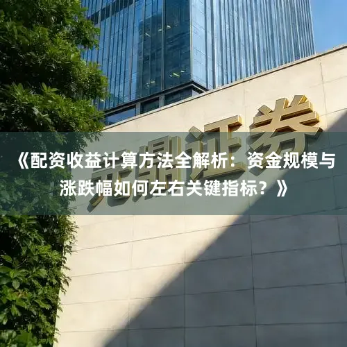 《配资收益计算方法全解析：资金规模与涨跌幅如何左右关键指标？》