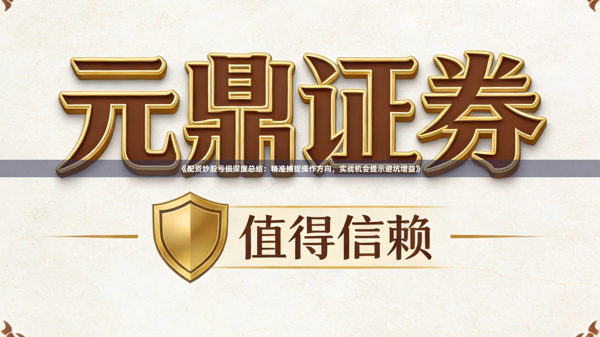 《配资炒股亏损深度总结:精准捕捉操作方向,实战机会提示避坑增益》