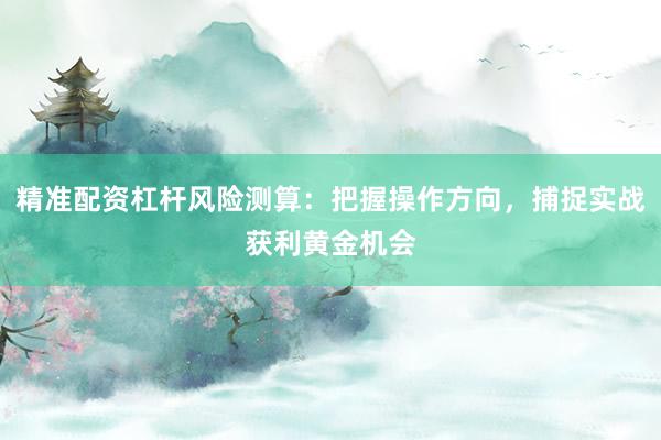 精准配资杠杆风险测算：把握操作方向，捕捉实战获利黄金机会