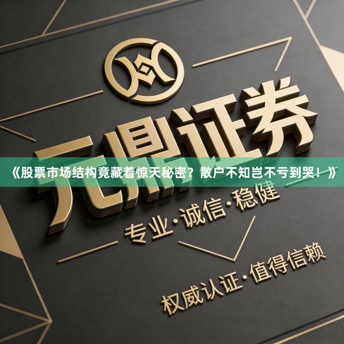 《股票市场结构竟藏着惊天秘密？散户不知岂不亏到哭！》