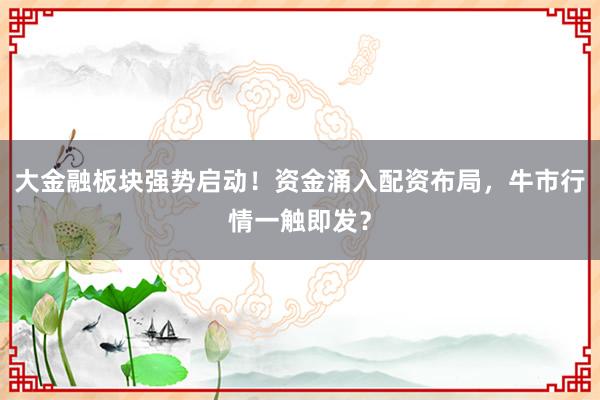 大金融板块强势启动！资金涌入配资布局，牛市行情一触即发？