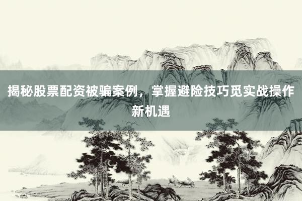 揭秘股票配资被骗案例，掌握避险技巧觅实战操作新机遇