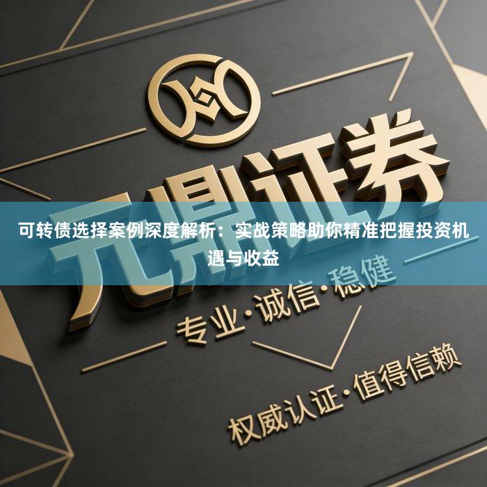 可转债选择案例深度解析：实战策略助你精准把握投资机遇与收益