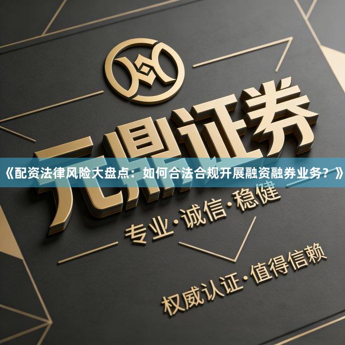 《配资法律风险大盘点:如何合法合规开展融资融券业务?》