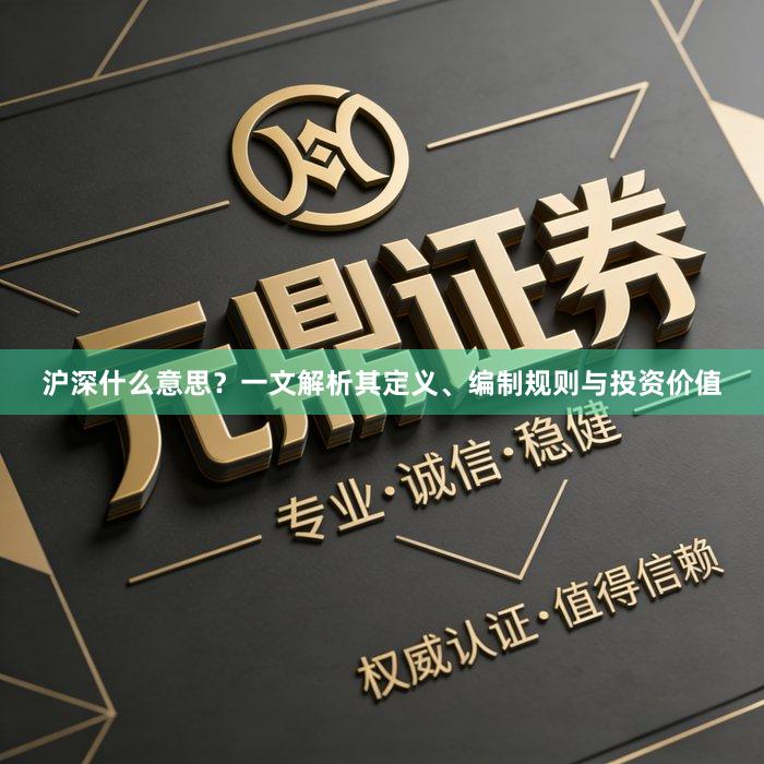 沪深什么意思？一文解析其定义、编制规则与投资价值