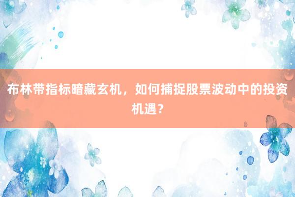 布林带指标暗藏玄机，如何捕捉股票波动中的投资机遇？