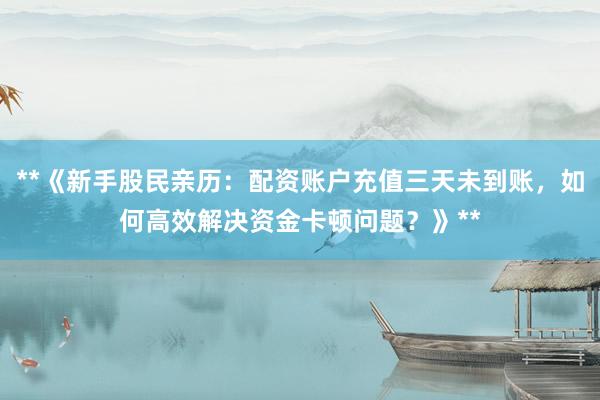 **《新手股民亲历：配资账户充值三天未到账，如何高效解决资金卡顿问题？》**