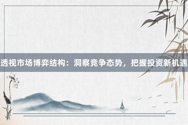 透视市场博弈结构：洞察竞争态势，把握投资新机遇