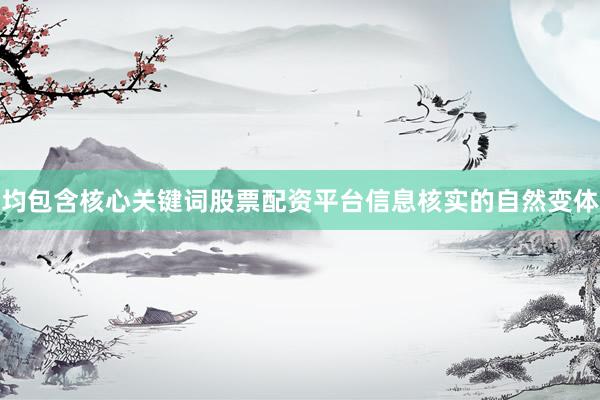 均包含核心关键词股票配资平台信息核实的自然变体